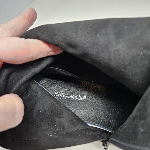 Jeffrey Campbell Endurance Mid Calf Boots Sz 11 Black Suede Winter  Slip Resist - Picture 7 of 14